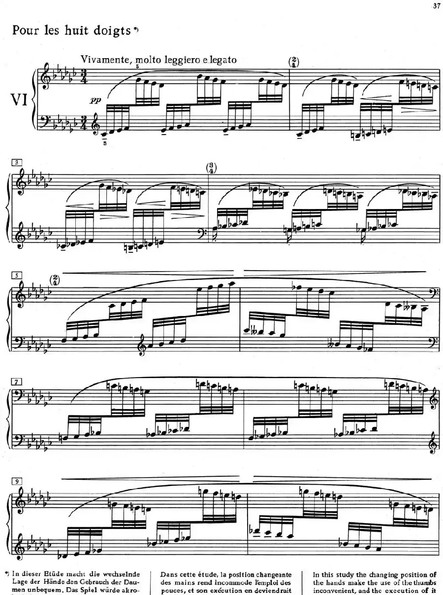 德彪西12首钢琴练习曲（6 八指练习v1.0 huit doigts）