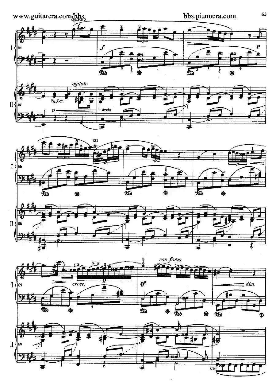 e小调第一钢琴协奏曲 Op.11（双钢琴版·第二乐章）