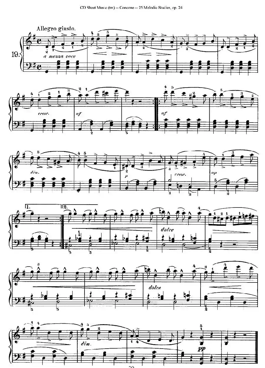 Concone - 25 Melodic Studies easy and progressive（16—20）