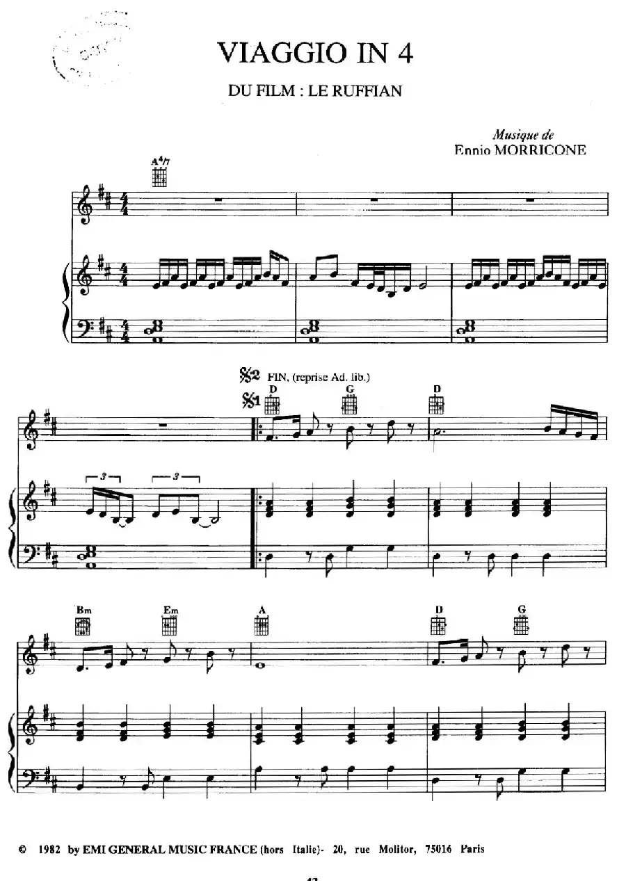 电影配乐大师莫瑞康最佳20首钢琴谱（Best of Ennio Morricone·13）