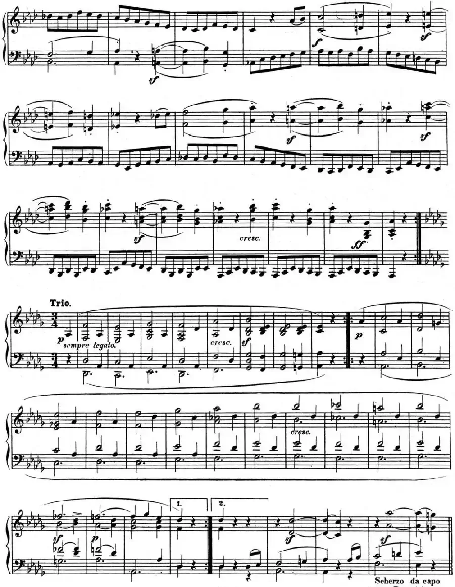 贝多芬钢琴奏鸣曲12 葬礼进行曲 降A大调 Op.26 A-flat major