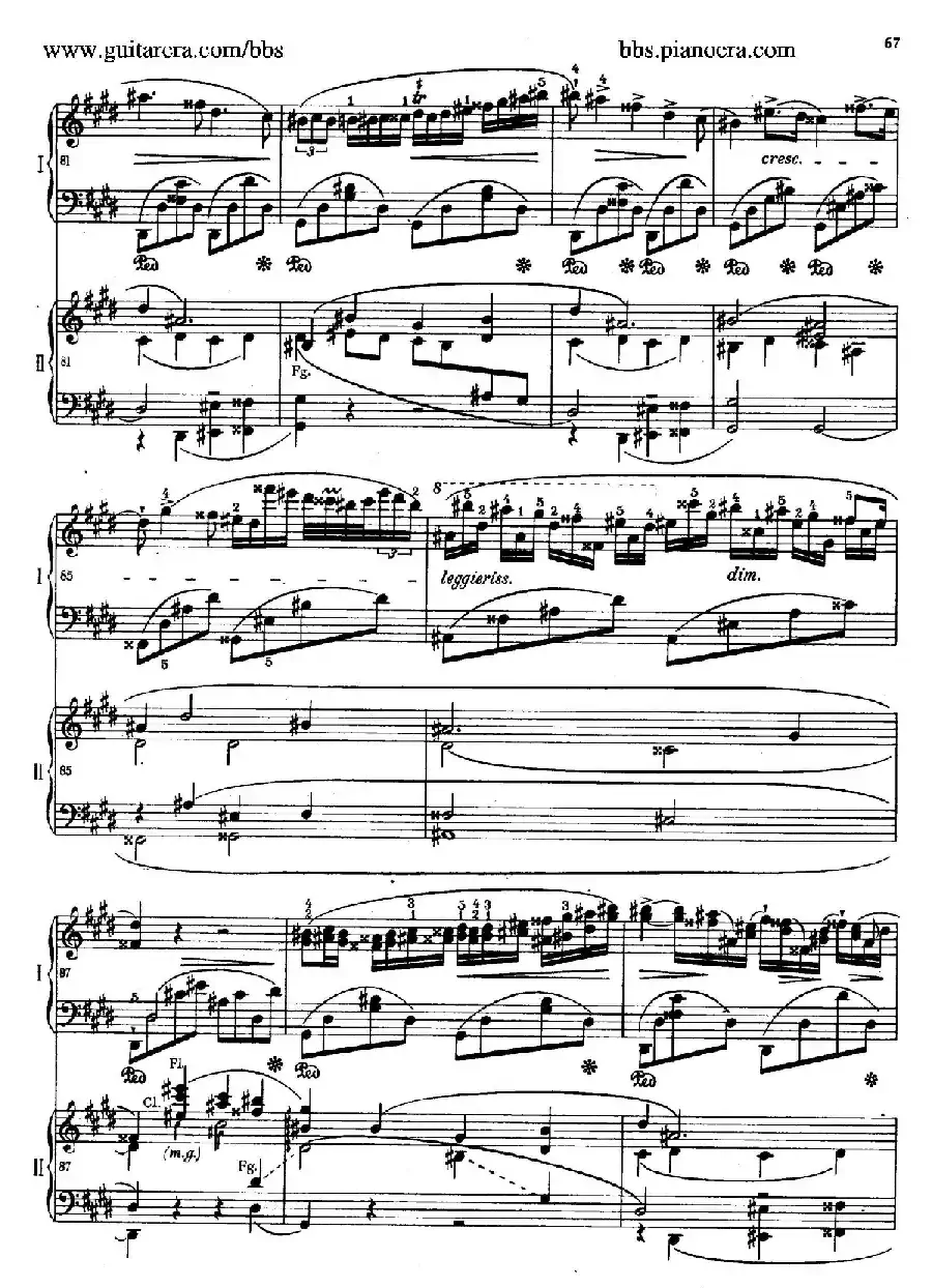 e小调第一钢琴协奏曲 Op.11（双钢琴版·第二乐章）