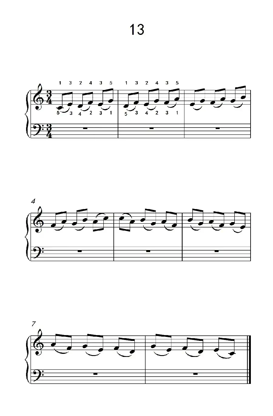 连音练习 13(儿童钢琴手指练习 2)