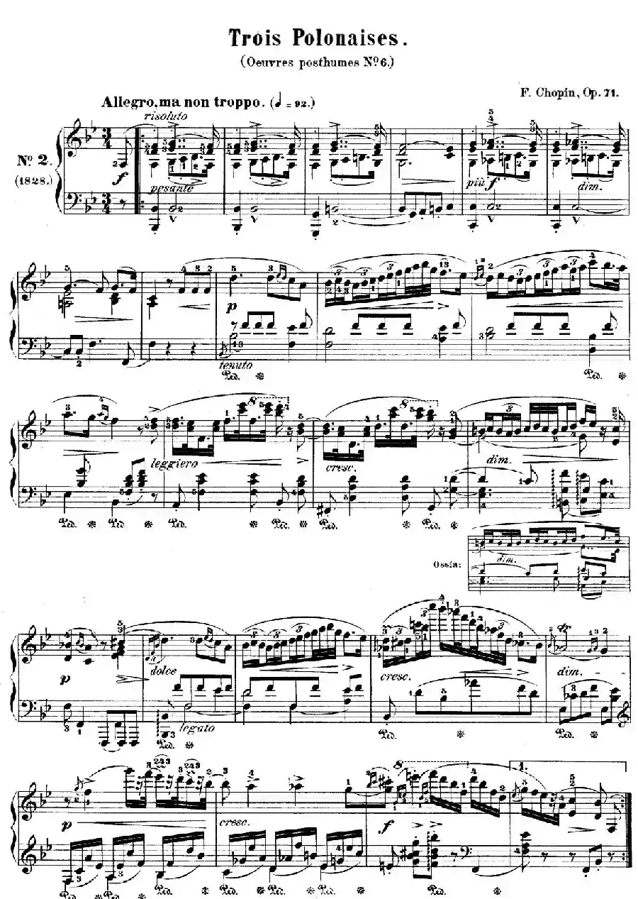 Trois Polonaises Op.71（3首波兰舞曲 No.2）