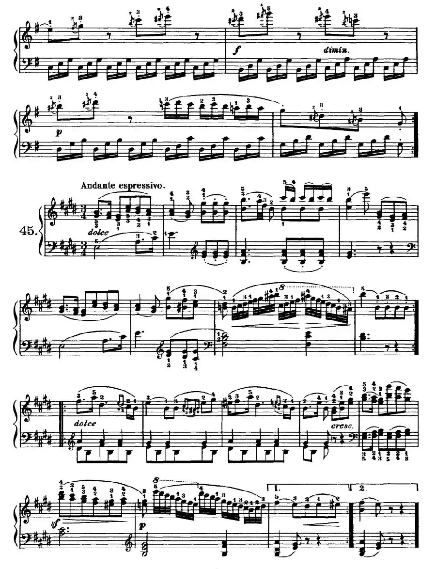 One Hundred and Ten Easy and Progressive Exercises Op.453（车尔尼110首简易练习曲 41——51）