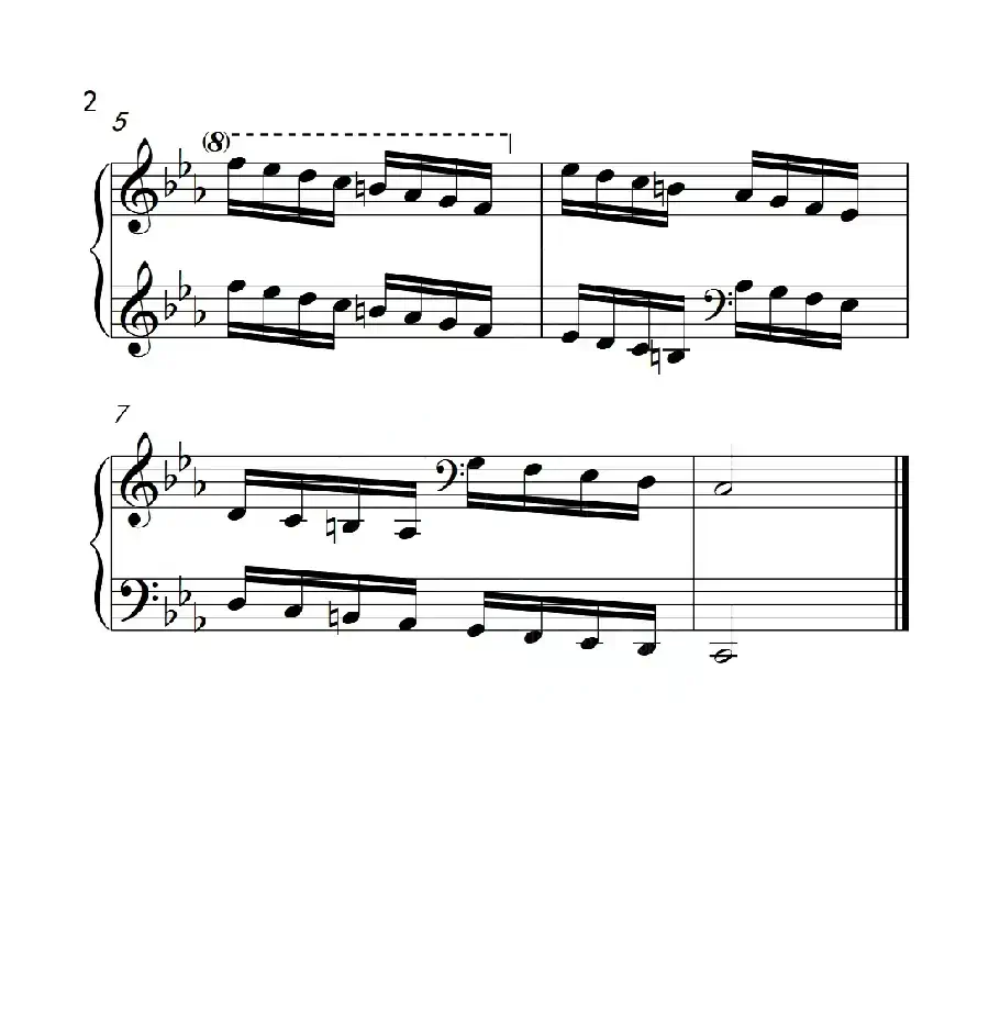 第六级 c小调音阶(中国音乐学院钢琴考级作品1~6级)