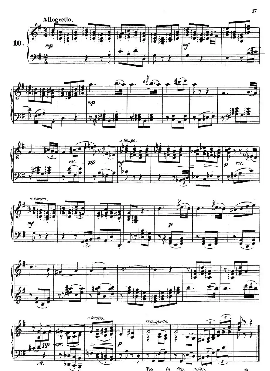 36 Etudes Rhythmiques et Melodiques Op.105（36首节奏与旋律练习曲 6—10）