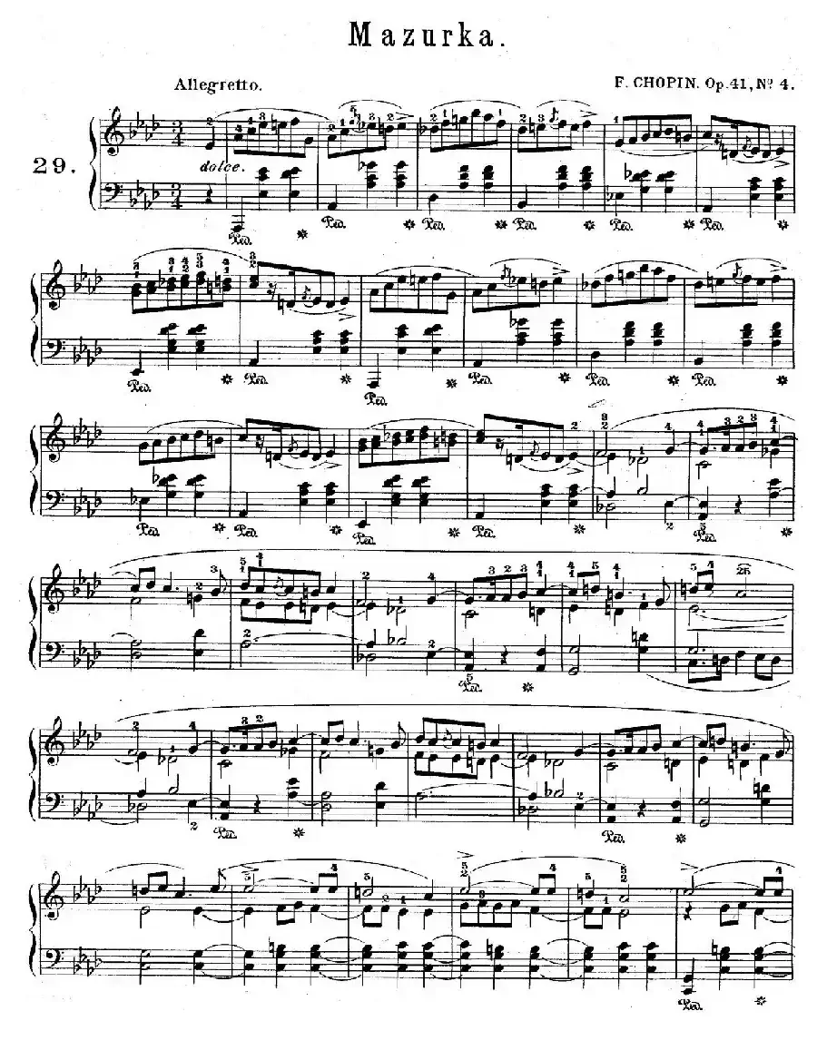 Quatre Mazurkas Op.41（4首玛祖卡·4）