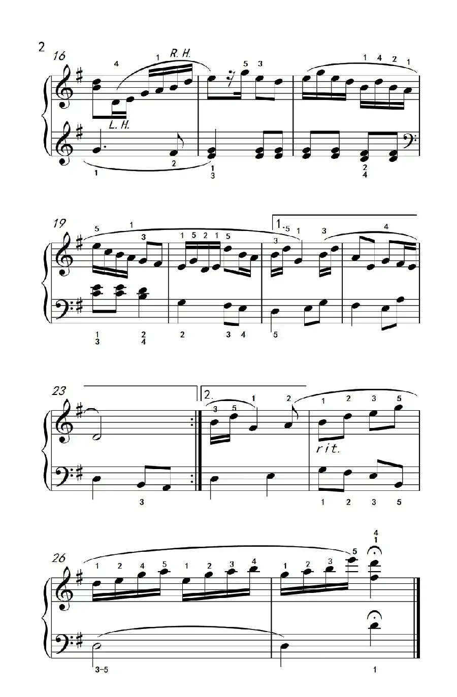 松溪河水盘山流（老年大学 钢琴教程 3）