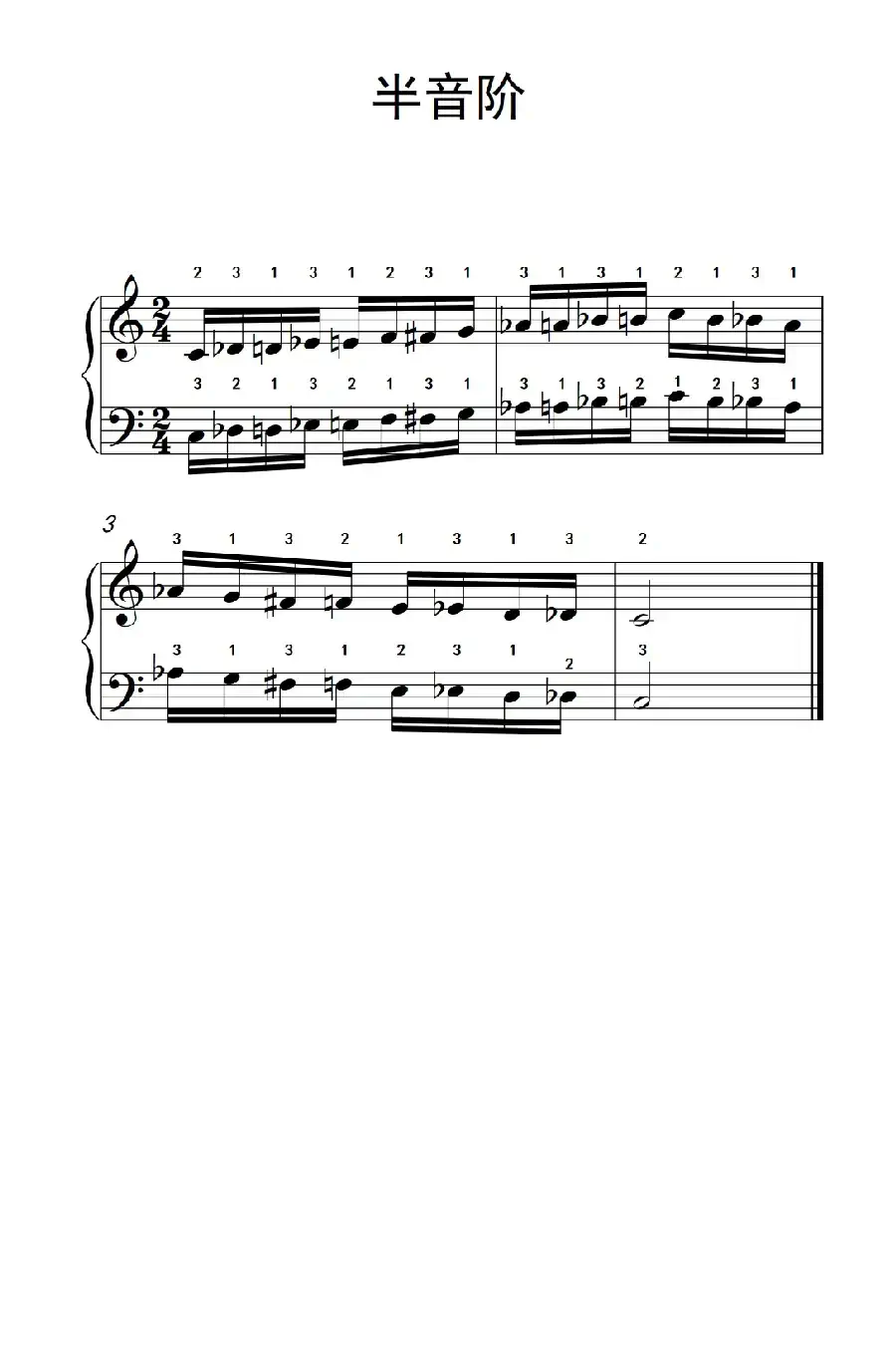 半音阶（孩子们的钢琴音阶、和弦与琶音 2）