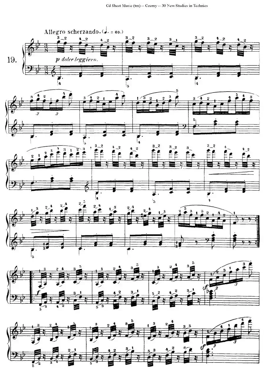 Czerny - 30 New Studies - 19（车尔尼Op849 - 30首练习曲）