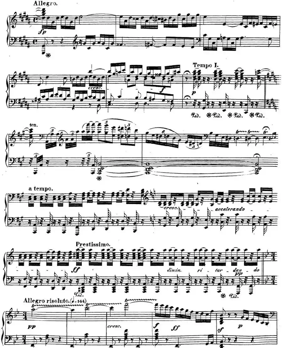 贝多芬钢琴奏鸣曲29 钢琴（锥子键琴）降B大调 Op.106 B-flat major