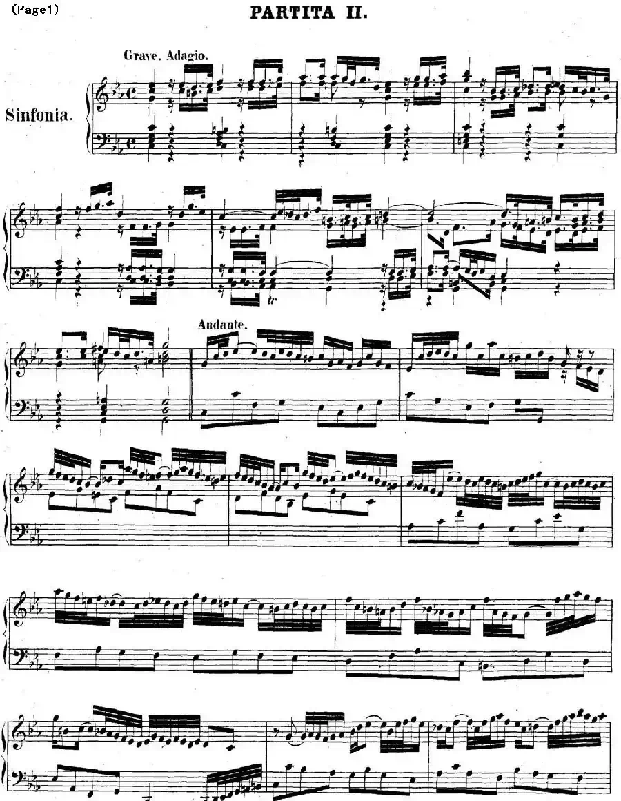 帕蒂塔6首德国组曲（No.2 c小调 巴赫 Partita c Minor BWV 826）