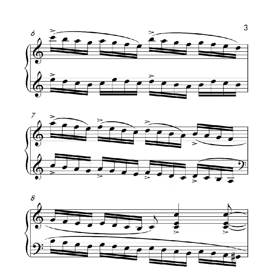 第六级A组 练习曲(中国音乐学院钢琴考级作品1~6级)