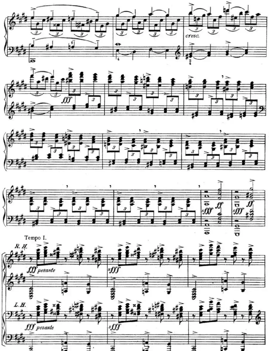 拉赫玛尼诺夫 幻想小品集 Op.3 No.2 前奏曲 升c小调