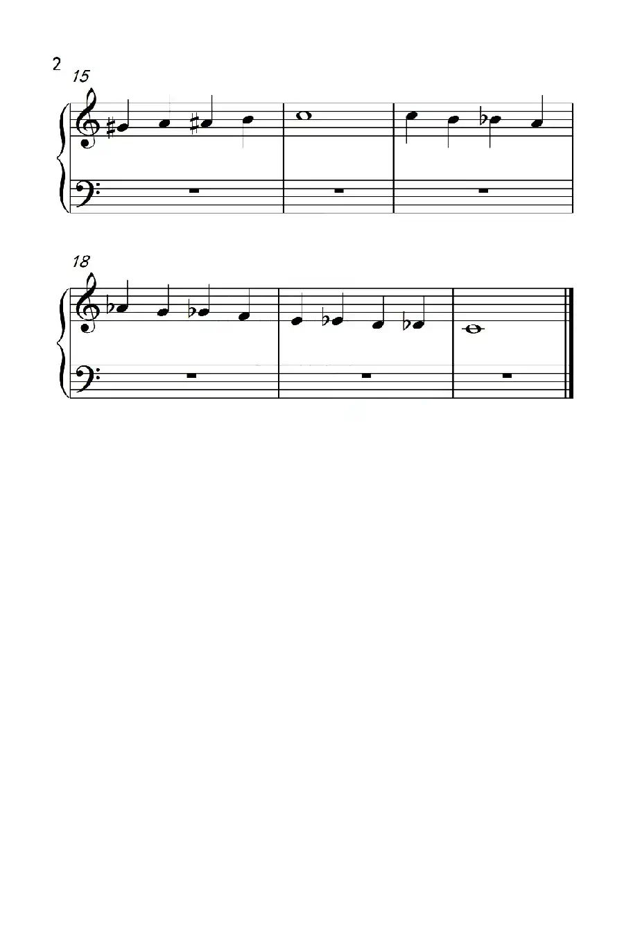 非连音练习 1(儿童钢琴手指练习 2)