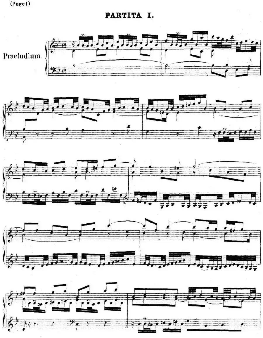 帕蒂塔6首德国组曲（No.1 降B大调 巴赫 Partita B-flat Major BWV825）