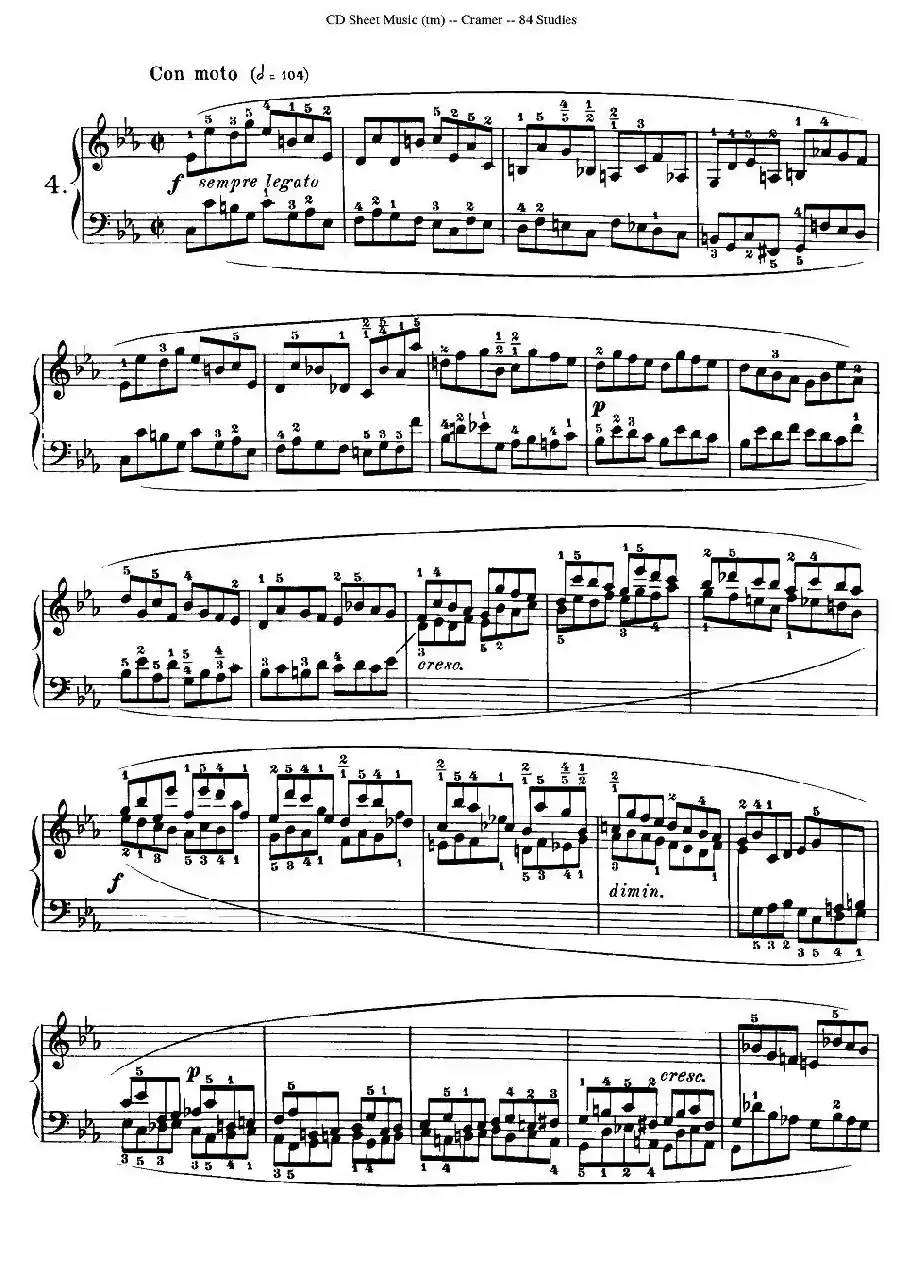 Cramer - 84 exercices（1—5）（克拉莫84首钢琴练习曲）