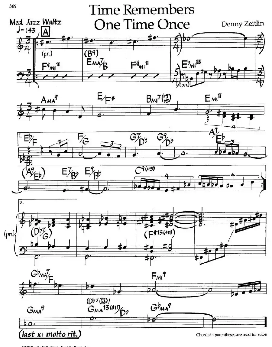 Time Remembers One Time Once（爵士钢琴曲）