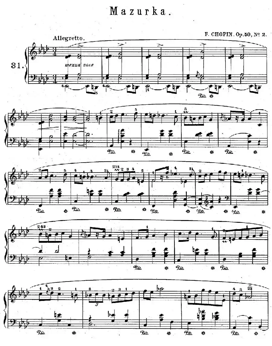 Trois Mazurkas Op.50（3首玛祖卡舞曲·2）