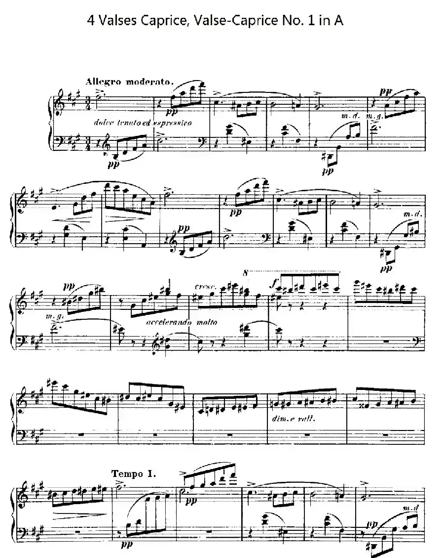 4 Valses Caprice（4首随想圆舞曲）（No. 1 in A）
