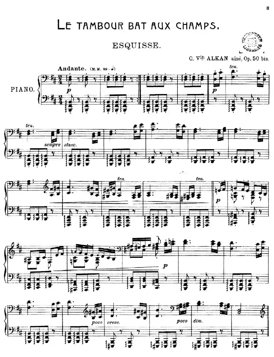 Le Tambour bat aux Champs Op.50bis（乡村的铃鼓）