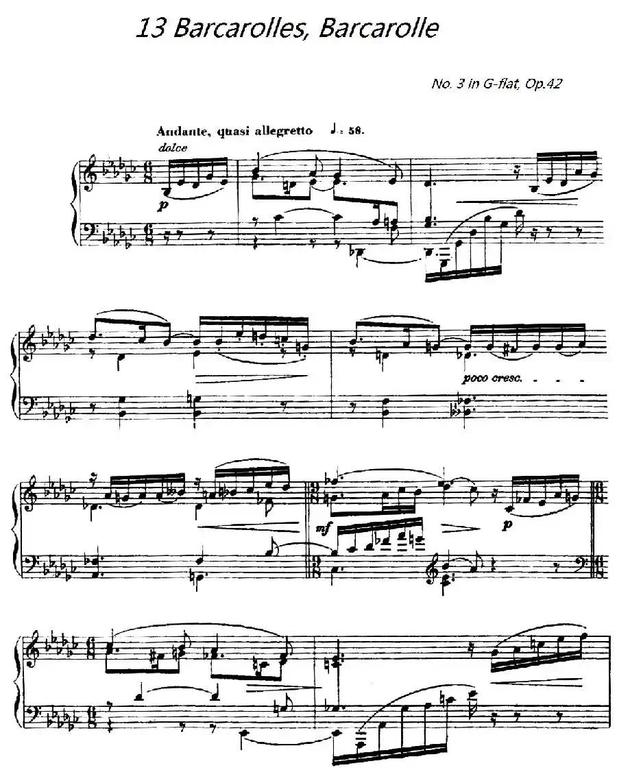 13 Barcarolles, Barcarolle（No. 3）