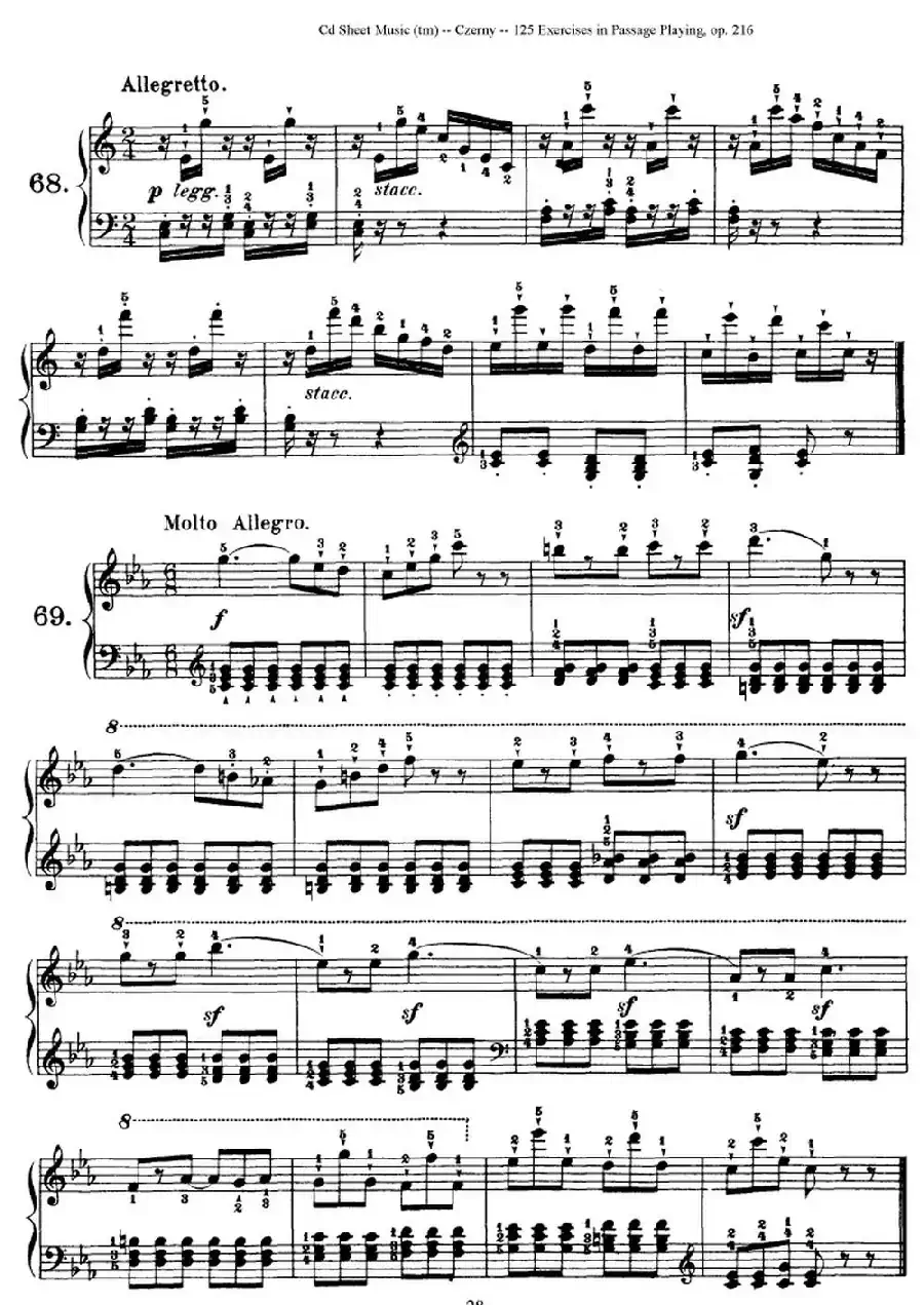 125 Exercises in Passage Playing Op.261（车尔尼125首钢琴短乐句练习曲（61——78））