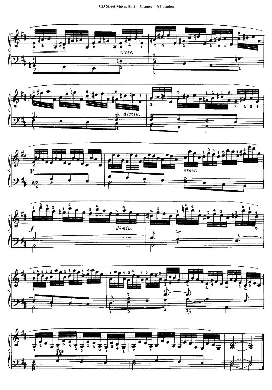 Cramer - 84 exercices（1—5）（克拉莫84首钢琴练习曲）