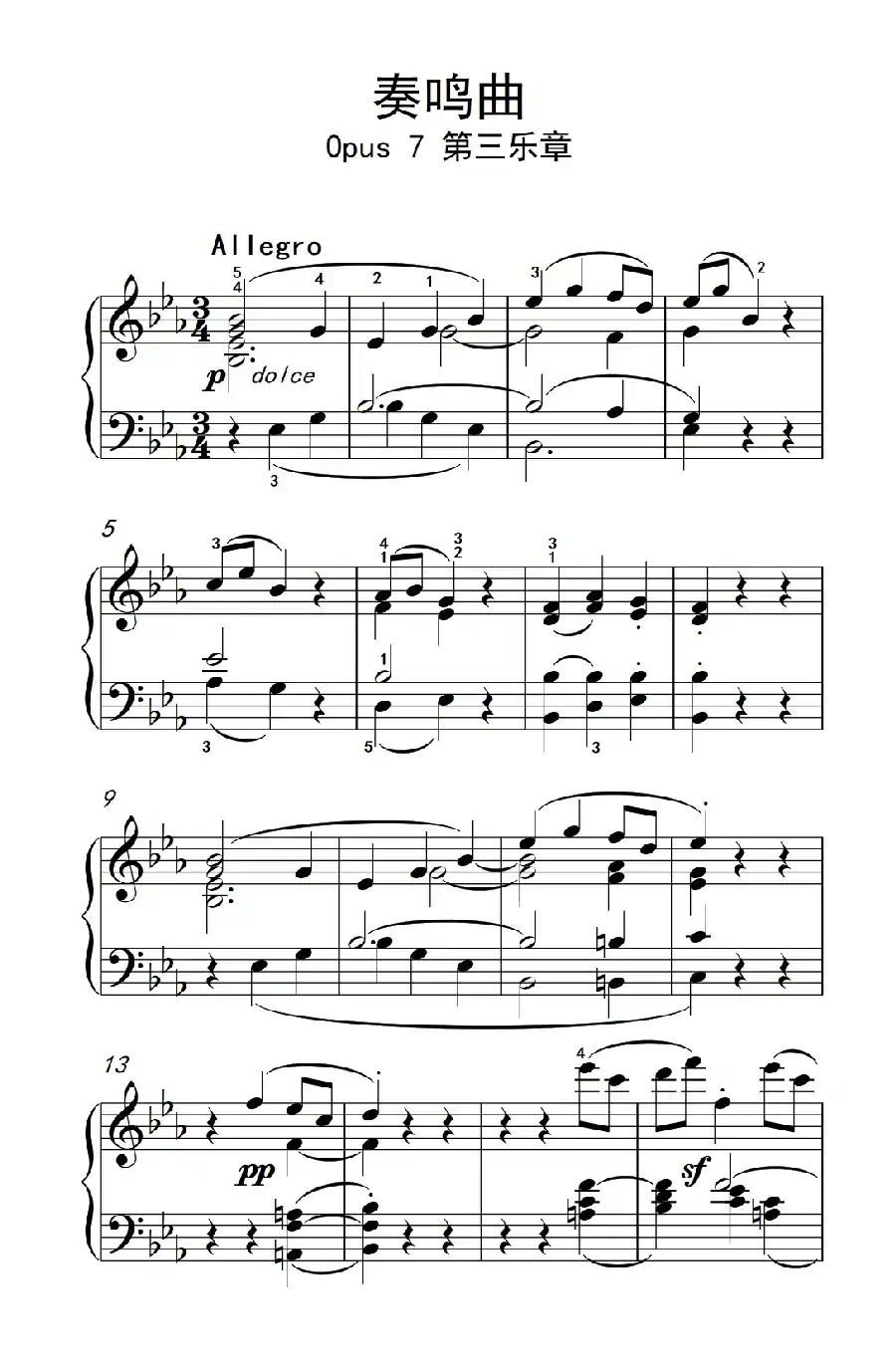 奏鸣曲 Opus 7 第三乐章（贝多芬奏鸣曲集 2）