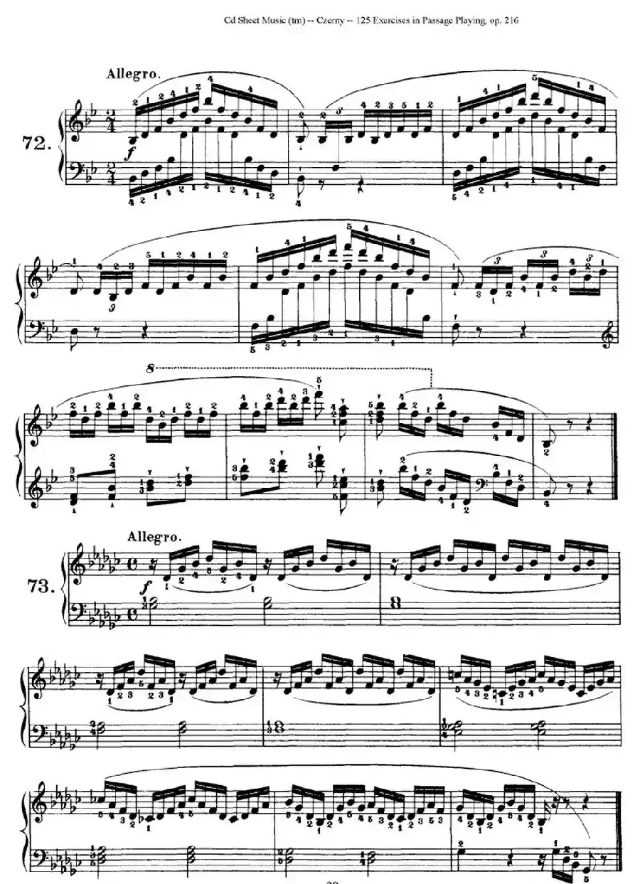 125 Exercises in Passage Playing Op.261（车尔尼125首钢琴短乐句练习曲（61——78））