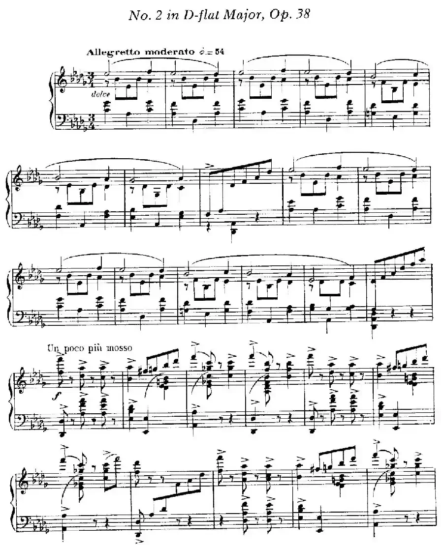 4 Valses Caprice（4首随想圆舞曲）（Op.38 No. 2 in D-flat）