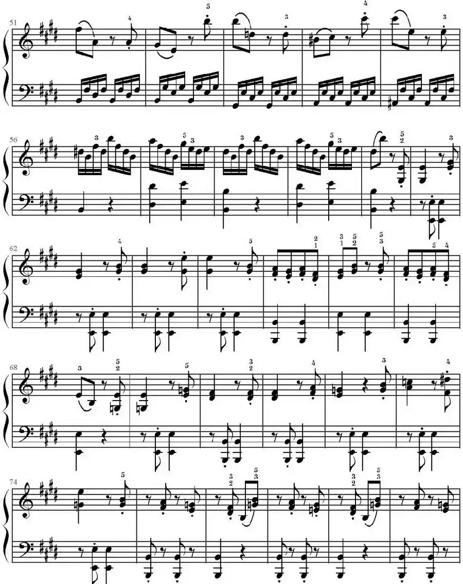 E大调奏鸣曲第三乐章