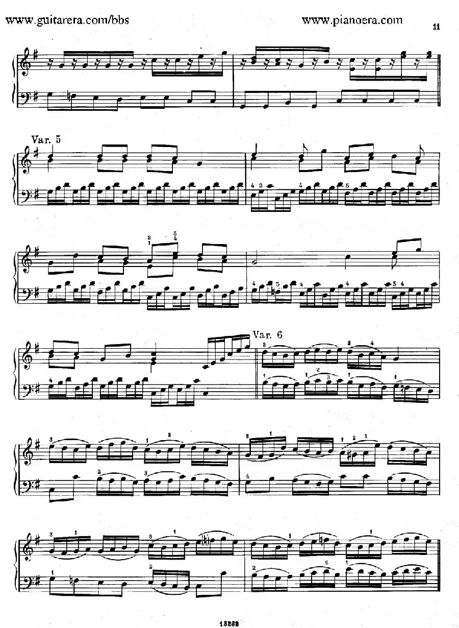 Variations on the Russian Song（俄国民歌主题变奏曲）