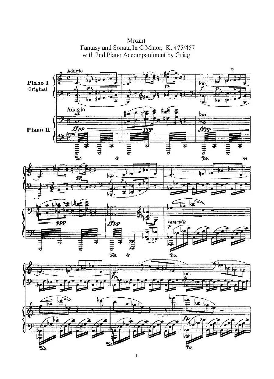Piano Sonata in c Minor K.475,457 - 2 Pianos（根据21首钢琴奏鸣曲改编的双钢琴版钢琴奏鸣曲四首）