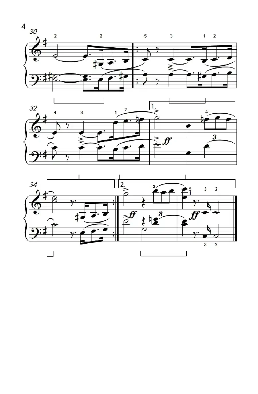 铁匠合唱曲（约翰·汤普森 成人钢琴教程 第二册）