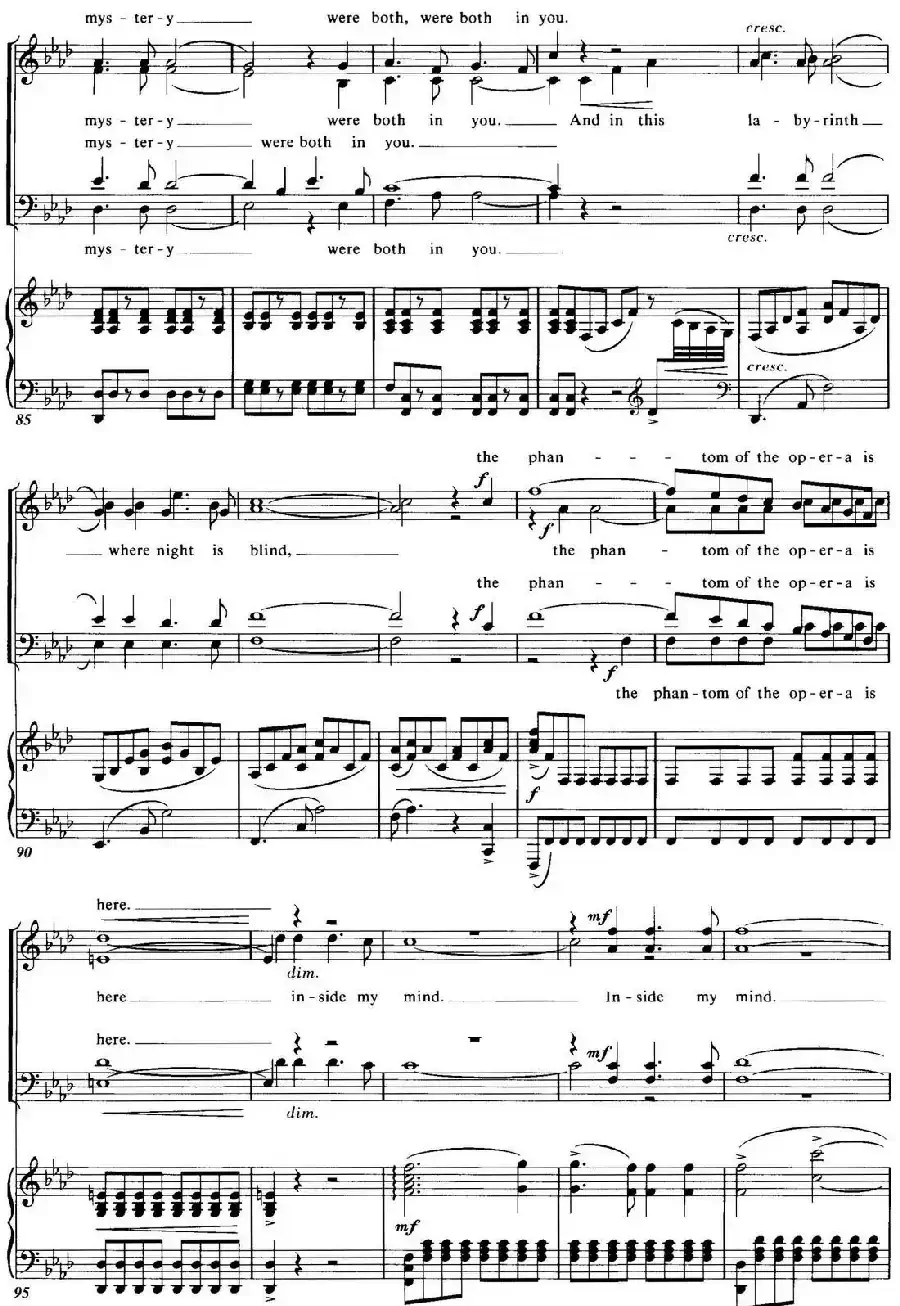 Choral Suite from The Phantom of the Opera（4 THE PHANTOM OF THE OPERA、四重奏）
