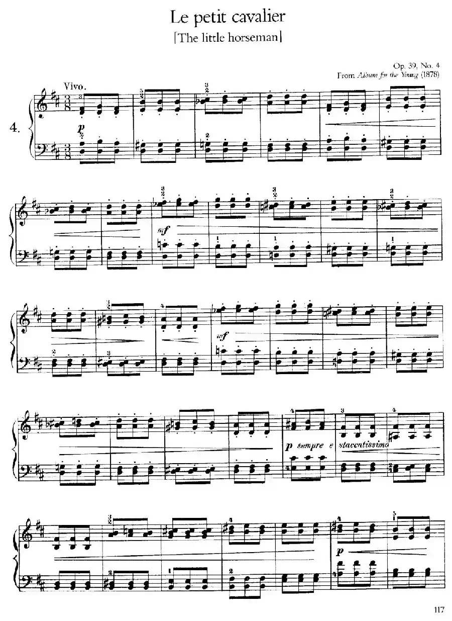 Album for the Young Op.39（儿童钢琴曲集）（4. 小骑士 Little horseman）