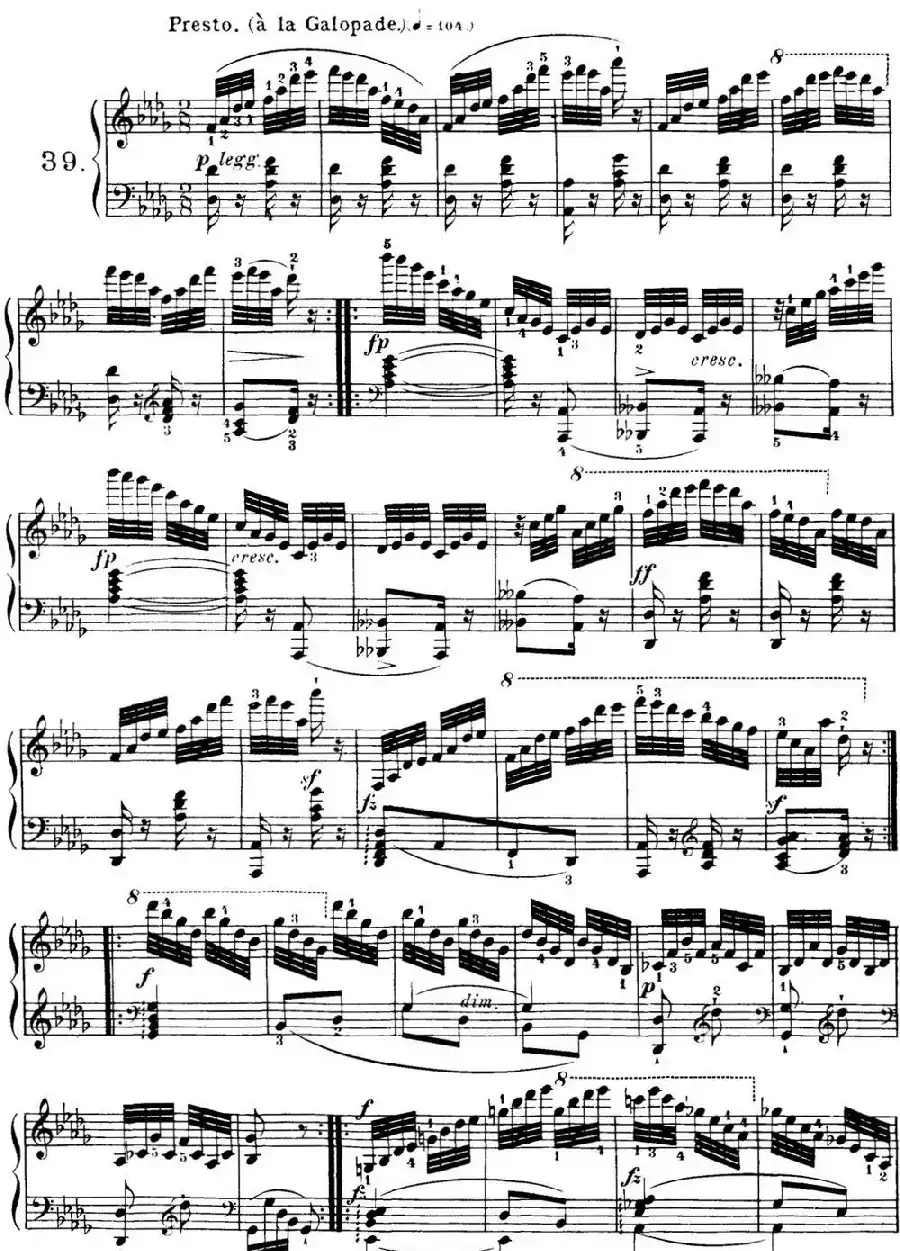 40首车尔尼Op.299钢琴快速练习曲(NO.39)