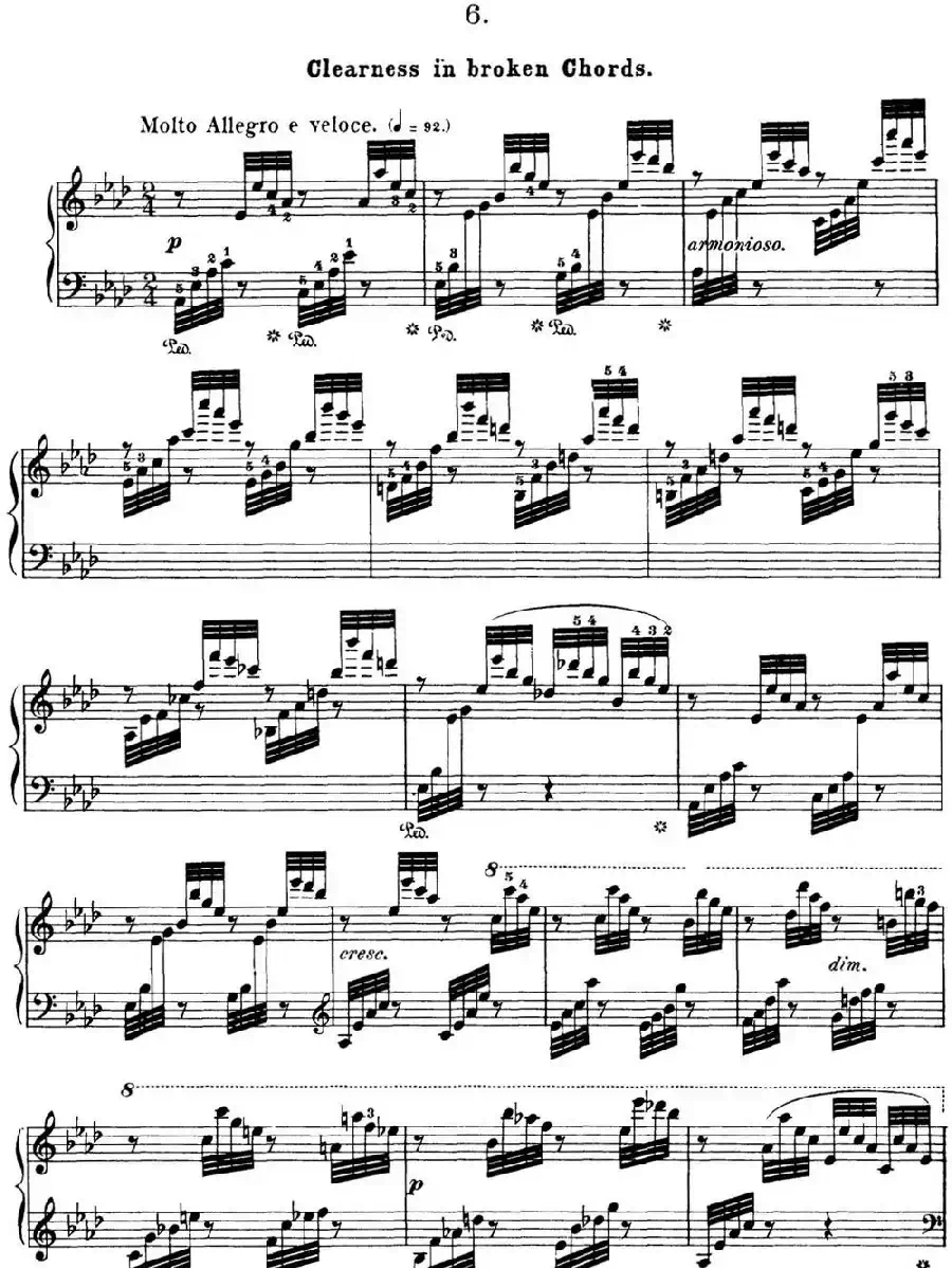 50首车尔尼Op.740钢琴手指灵巧技术练习曲（NO.6）