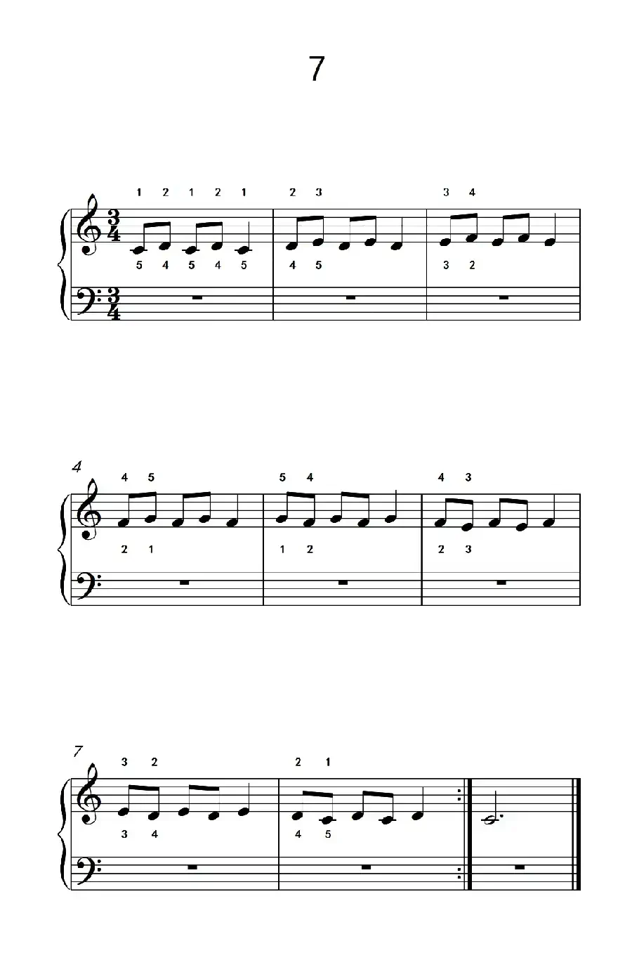 非连音练习 7(儿童钢琴手指练习 2)