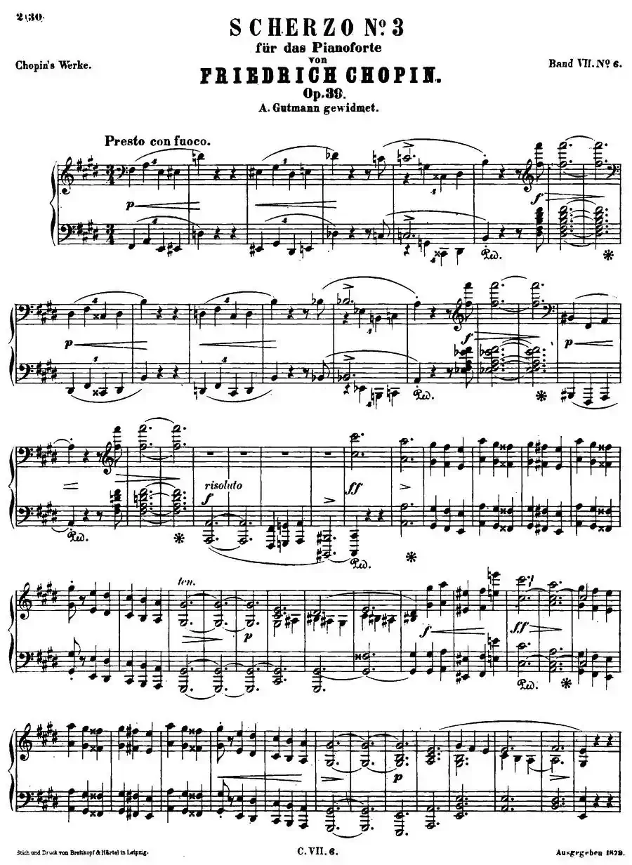 升c小调钢琴谐谑曲Op.39（第三号）