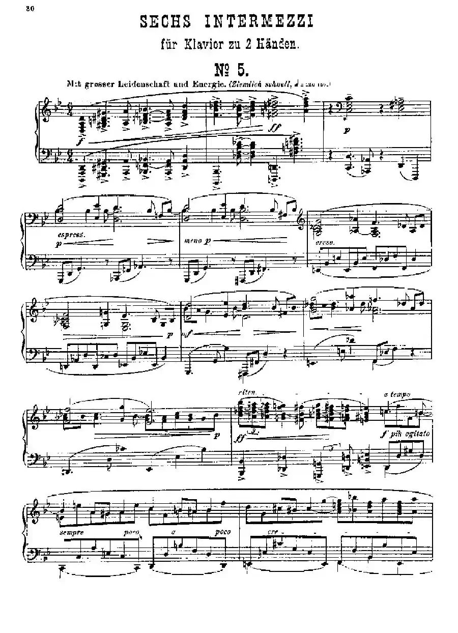 Six Intermezzi Op.45（6首间奏曲·5）