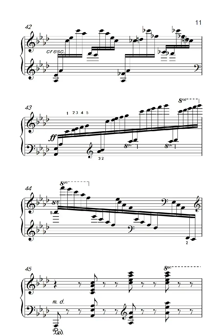 莫什科夫斯基 钢琴练习曲（第十一首）