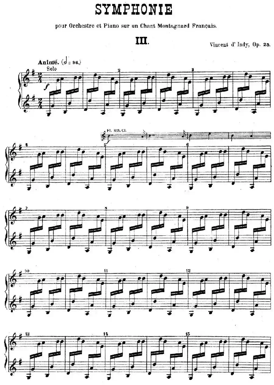Symphony on a French Mountain Air Op.25（法国山歌交响曲·钢琴独奏·Ⅲ）