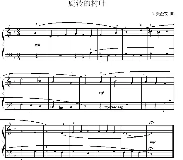 旋转的树叶（钢琴启蒙小曲·96）