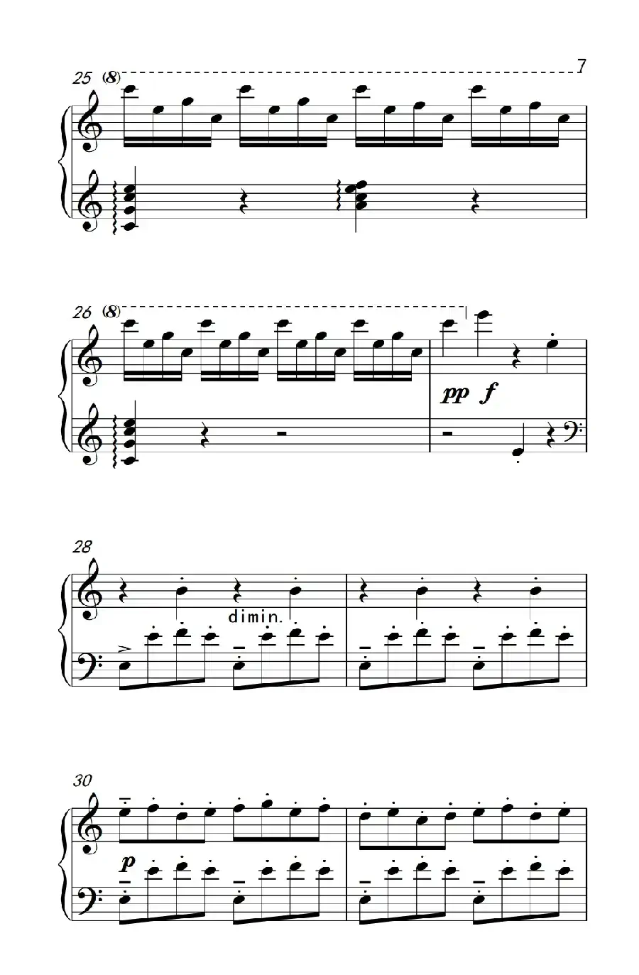 第九级1.前奏曲 Op.12 No.7（中央音乐学院 钢琴（业余）考级教程 7-9级）