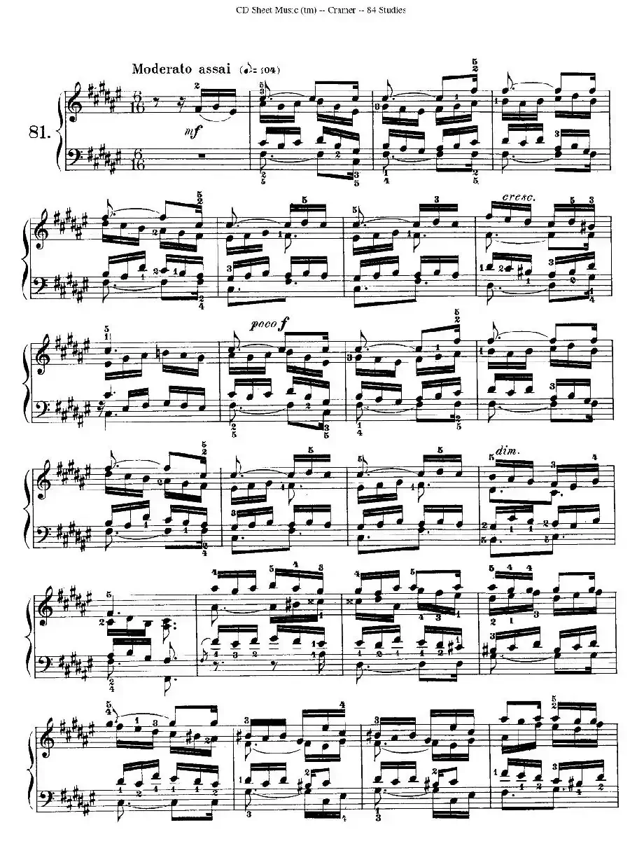 Cramer - 84 exercices（81—84）（克拉莫84首钢琴练习曲）