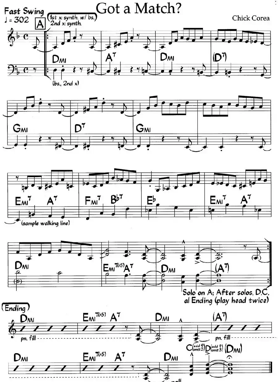 Got a Match?(谁有火柴?)(爵士钢琴曲)