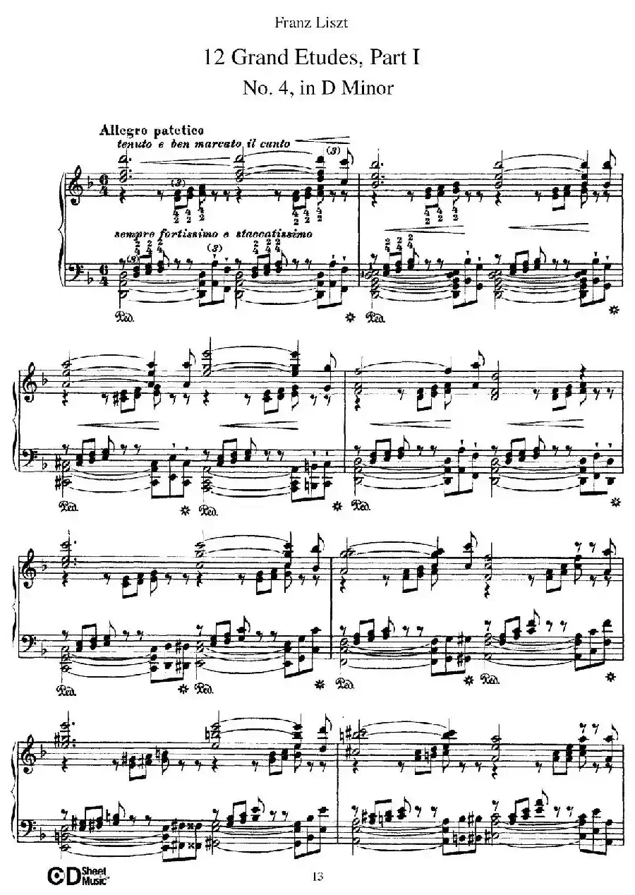 12 Grand Etudes S.137（12首华丽的练习曲·4）